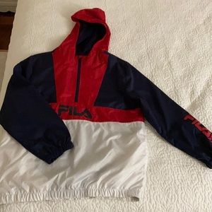 Red,blue,white Fila jacket